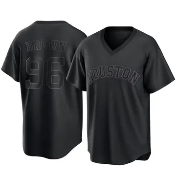 Aaron Brown Men's Houston Astros Replica Pitch Fashion Jersey - Black