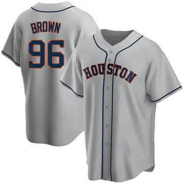 Aaron Brown Men's Houston Astros Replica Road Jersey - Gray
