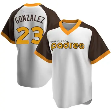 Adrian Gonzalez Men's San Diego Padres Replica Home Cooperstown Collection Jersey - White
