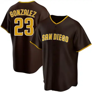 Adrian Gonzalez Men's San Diego Padres Replica Road Jersey - Brown