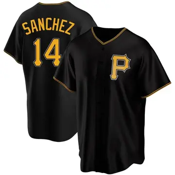 Ali Sanchez Men's Pittsburgh Pirates Replica Alternate Jersey - Black