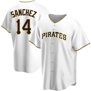 Ali Sanchez Men's Pittsburgh Pirates Replica Home Jersey - White
