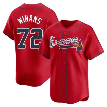 Allan Winans Men's Atlanta Braves Limited Alternate Jersey - Red