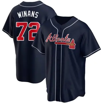 Allan Winans Men's Atlanta Braves Replica Alternate Jersey - Navy
