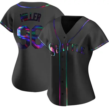 Andrew Miller Women's Seattle Mariners Replica Alternate Jersey - Black Holographic
