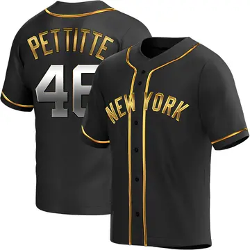 Andy Pettitte Men's New York Yankees Replica Alternate Jersey - Black Golden