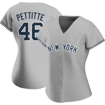 Andy Pettitte Women's New York Yankees Authentic Road Name Jersey - Gray