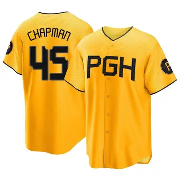 Aroldis Chapman Men's Pittsburgh Pirates Replica 2023 City Connect Jersey - Gold