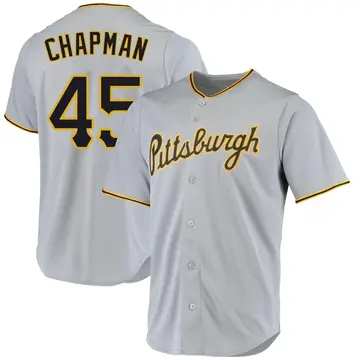 Aroldis Chapman Men's Pittsburgh Pirates Replica Road Jersey - Gray