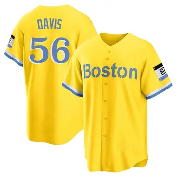Austin Davis Men's Boston Red Sox Replica Blue 2021 City Connect Player Jersey - Gold/Light
