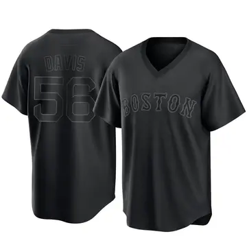 Austin Davis Men's Boston Red Sox Replica Pitch Fashion Jersey - Black