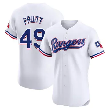 Austin Pruitt Men's Texas Rangers Elite Home Jersey - White