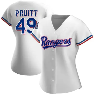 Austin Pruitt Women's Texas Rangers Authentic Home 2023 World Series Champions Jersey - White
