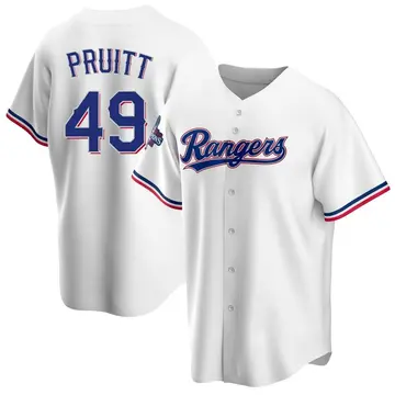 Austin Pruitt Youth Texas Rangers Replica Home 2023 World Series Champions Jersey - White