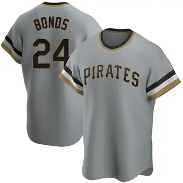 Barry Bonds Men's Pittsburgh Pirates Replica Road Cooperstown Collection Jersey - Gray