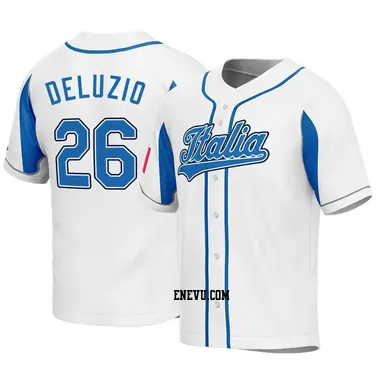 Ben DeLuzio Men's Italy Baseball Replica 2023 World Baseball Classic Jersey - White