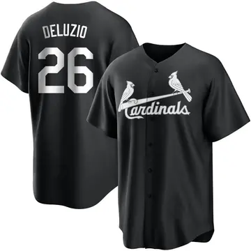 Ben DeLuzio Men's St. Louis Cardinals Replica Jersey - Black/White