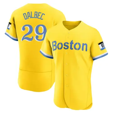 Bobby Dalbec Men's Boston Red Sox Authentic Blue 2021 City Connect Jersey - Gold/Light