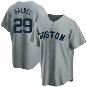 Bobby Dalbec Men's Boston Red Sox Replica Road Cooperstown Collection Jersey - Gray