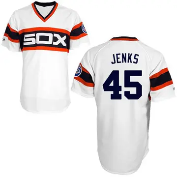 Bobby Jenks Men's Chicago White Sox Replica 1983 Throwback Jersey - White