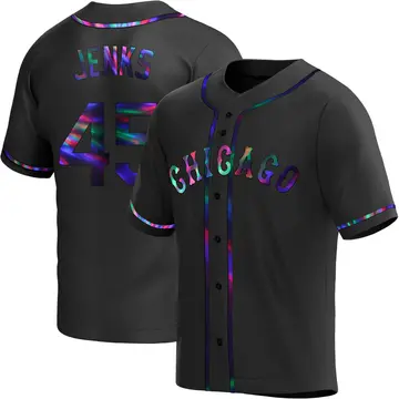 Bobby Jenks Men's Chicago White Sox Replica Alternate Jersey - Black Holographic