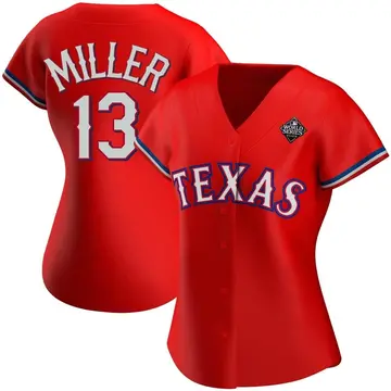 Brad Miller Women's Texas Rangers Replica Alternate 2023 World Series Jersey - Red