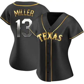 Brad Miller Women's Texas Rangers Replica Alternate Jersey - Black Golden