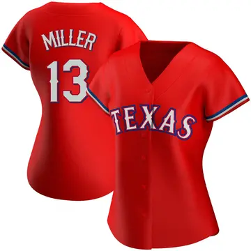 Brad Miller Women's Texas Rangers Replica Alternate Jersey - Red