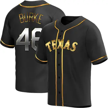 Brock Burke Men's Texas Rangers Replica Alternate Jersey - Black Golden
