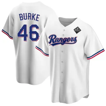 Brock Burke Youth Texas Rangers Replica Home 2023 World Series Jersey - White