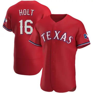 Brock Holt Men's Texas Rangers Authentic Alternate Jersey - Red