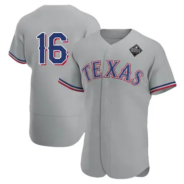 Brock Holt Men's Texas Rangers Authentic Road 2023 World Series Jersey - Gray