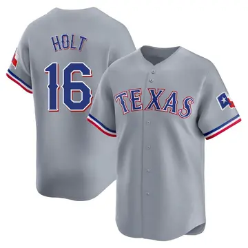 Brock Holt Men's Texas Rangers Limited Away Jersey - Gray