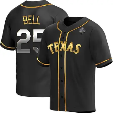 Buddy Bell Men's Texas Rangers Replica Alternate 2023 World Series Jersey - Black Golden