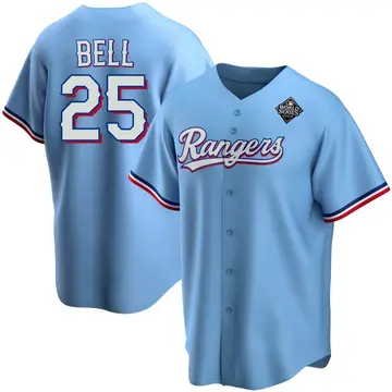 Buddy Bell Men's Texas Rangers Replica Alternate 2023 World Series Jersey - Light Blue