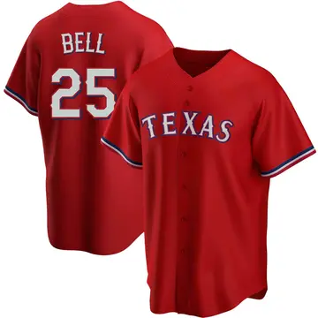 Buddy Bell Men's Texas Rangers Replica Alternate Jersey - Red