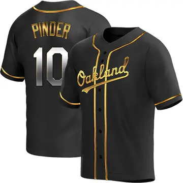 Chad Pinder Youth Oakland Athletics Replica Alternate Jersey - Black Golden