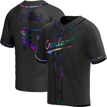 Chad Pinder Youth Oakland Athletics Replica Alternate Jersey - Black Holographic
