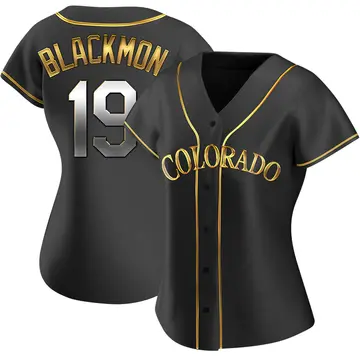 Charlie Blackmon Women's Colorado Rockies Replica Alternate Jersey - Black Golden