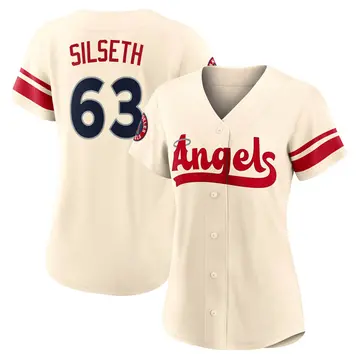 Chase Silseth Women's Los Angeles Angels Authentic 2022 City Connect Jersey - Cream