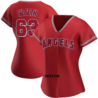 Chase Silseth Women's Los Angeles Angels Authentic Alternate Jersey - Red