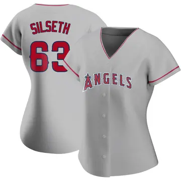 Chase Silseth Women's Los Angeles Angels Authentic Silver Road Jersey