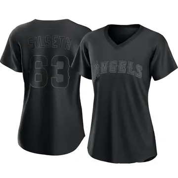 Chase Silseth Women's Los Angeles Angels Replica Pitch Fashion Jersey - Black