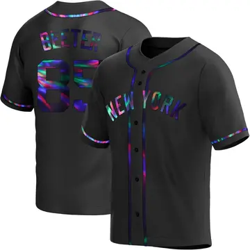 Clayton Beeter Men's New York Yankees Replica Alternate Jersey - Black Holographic