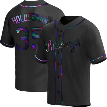 Colin Holderman Youth Pittsburgh Pirates Replica Alternate Jersey - Black Holographic