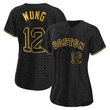 Connor Wong Women's Boston Red Sox Authentic Snake Skin City Jersey - Black
