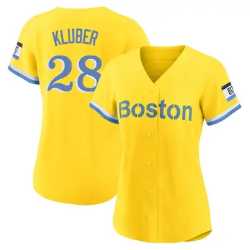 Corey Kluber Women's Boston Red Sox Authentic Blue 2021 City Connect Player Jersey - Gold/Light