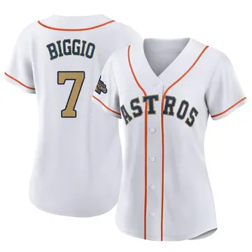 Craig Biggio Women's Houston Astros Replica White 2023 Collection Jersey - Gold