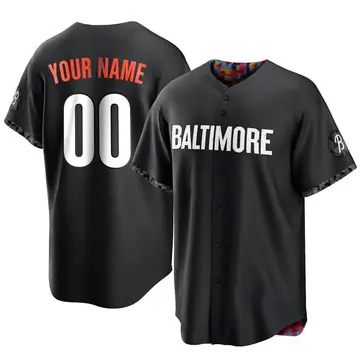Custom Youth Baltimore Orioles Replica 2023 City Connect Jersey - Black