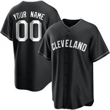 Custom Youth Cleveland Guardians Replica Jersey - Black/White